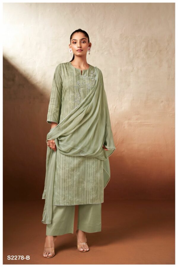 Ganga Esther 2278D - Premium Cotton Printed With Embroidery Suit