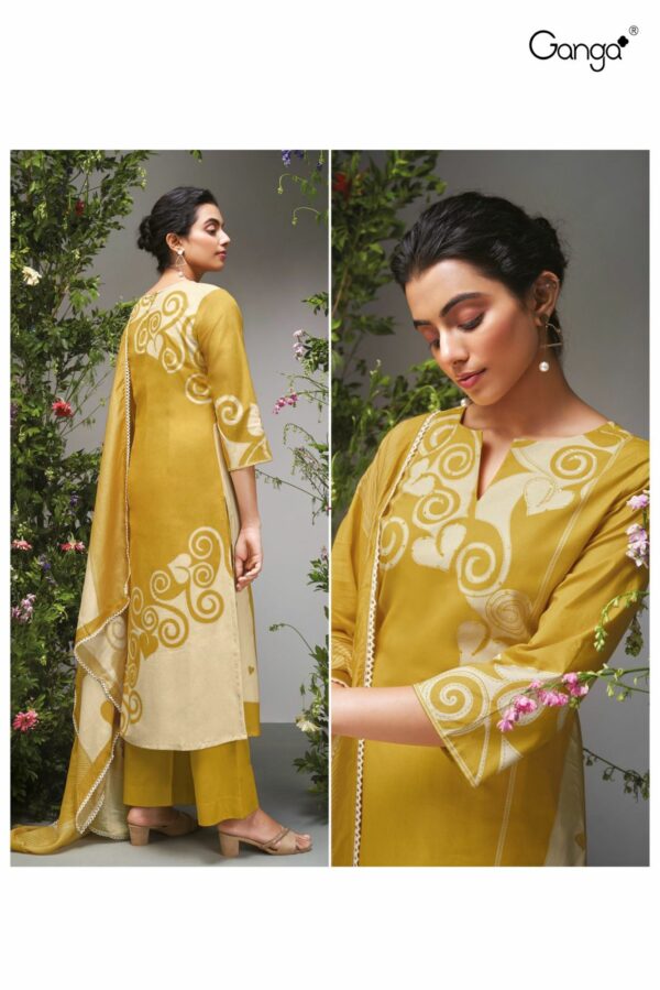 Ganga Dovie 2460C - Premium Cotton Printed With Hand Work & Embroidery Suit