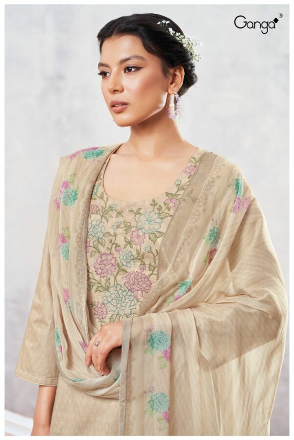 Ganga Eshani 2543D - Premium Cotton Printed With Embroidery Suit