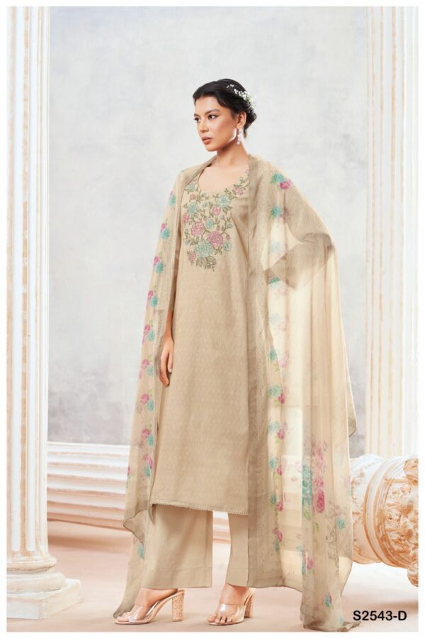 Ganga Eshani 2543D - Premium Cotton Printed With Embroidery Suit