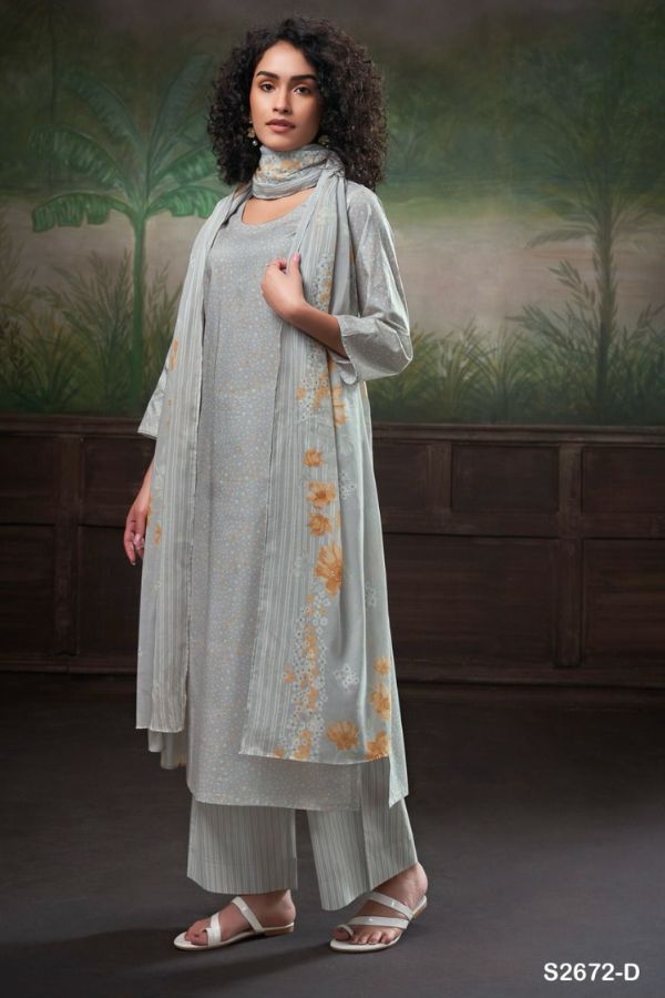 Ganga Aadishri 2672D - Premium Cotton Printed Suit