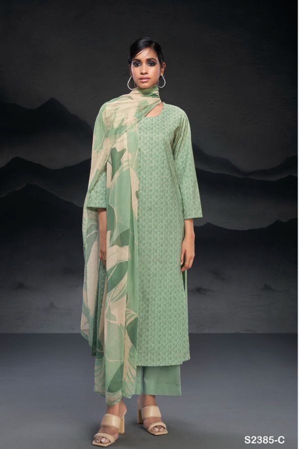 Ganga Huntah 2385D - Premium Cotton Printed Suit
