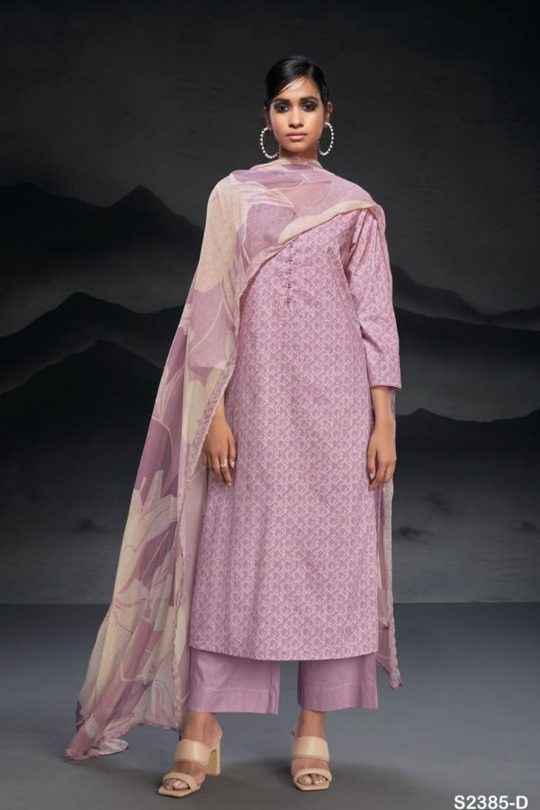 Ganga Huntah 2385D - Premium Cotton Printed Suit