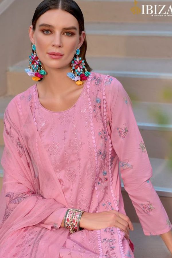 Ibiza lavesta 10807 - Pure Lawn Cotton Digital Print With Cut Patch Embroidered Work Suit