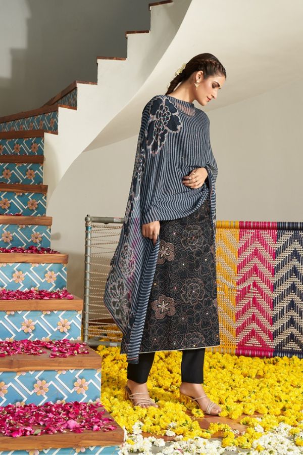 Rupali Kinaara 1004 - Cambric Printed With Aari Work & Gotta Mirror Work Suit