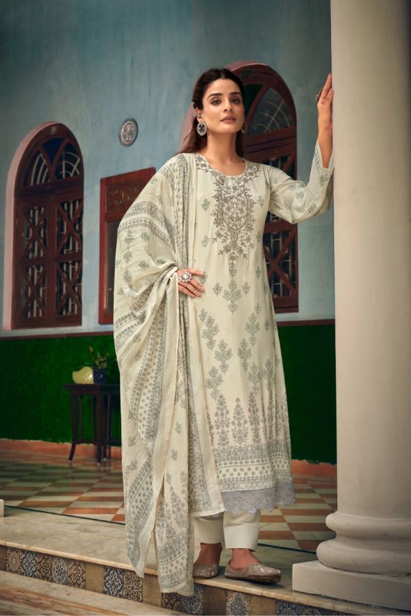 Rupali Orchid 1306 - Pure Muslin Digital Printed With Embroidery Suit