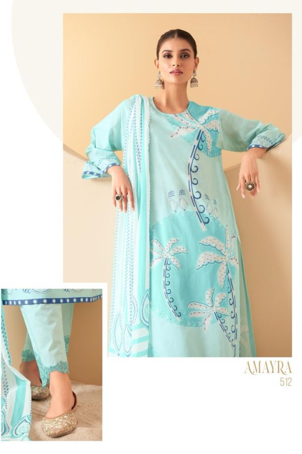 Sahiba Amayra 546 - Pure Cotton Lawn Digital Print With Handwork Suit
