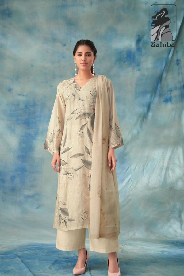 Sahiba Navya - Pure Dhakamal Front Embroidery With Digital Print & Handwork Suit