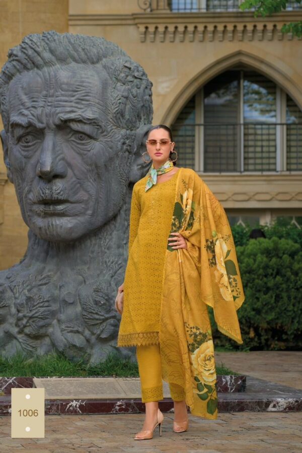 Isavasyam Sharvi 10006 - Pure Cambric Cotton Chikan & Hand Work Stitched Suit