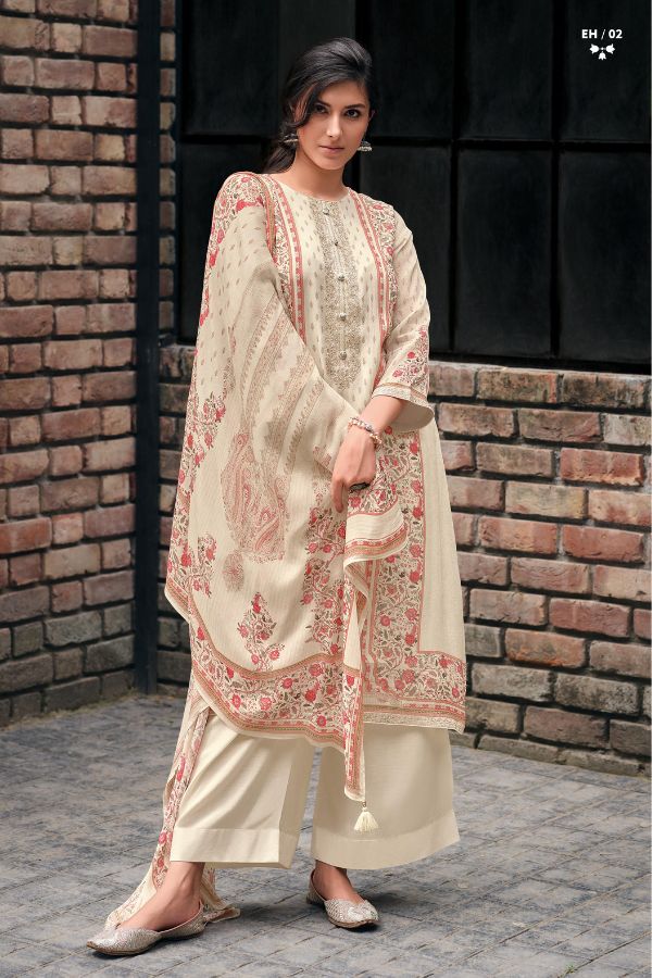 Varsha Euphoria EH05 - Viscose Chinon Digital Printed With Embroidery Suit