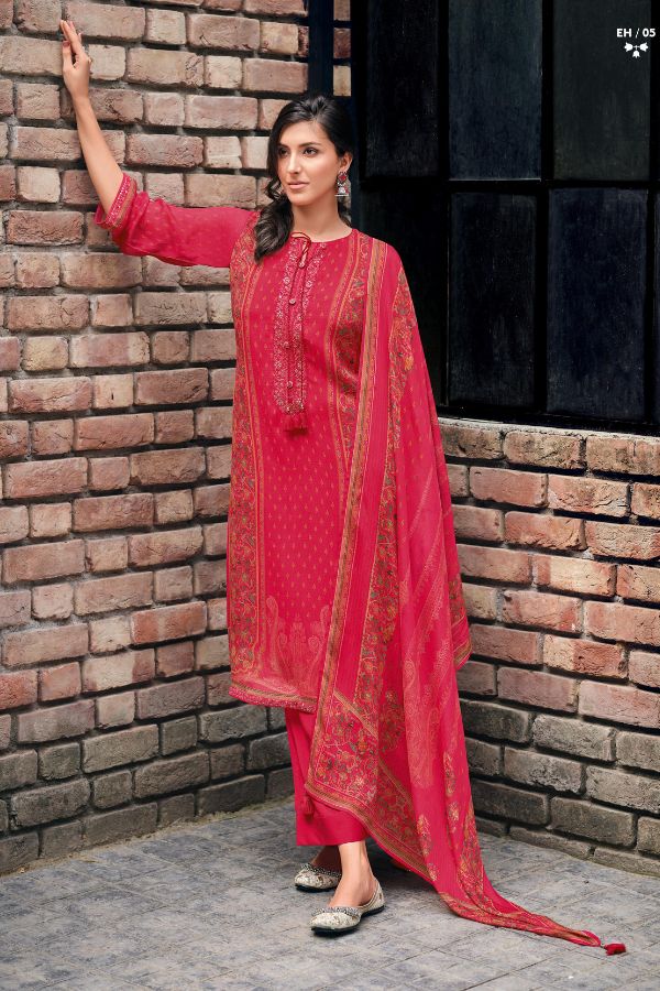 Varsha Euphoria EH05 - Viscose Chinon Digital Printed With Embroidery Suit