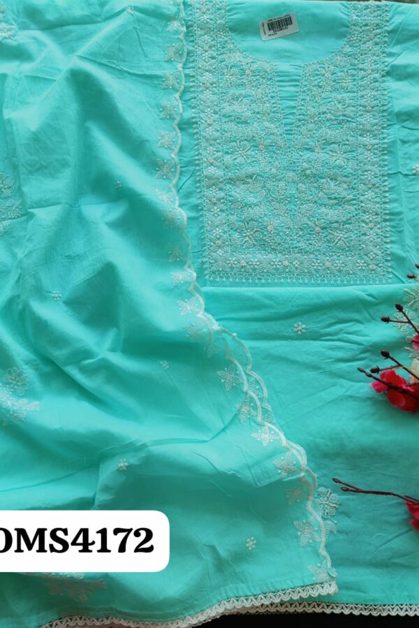 Beautiful Soft Cotton Lucknowi Pearl Embroidery Suit