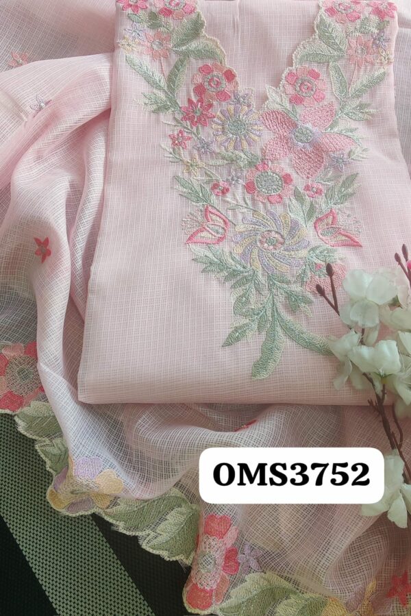 Beautiful Kota Linen  Parsi Embroidery Suit