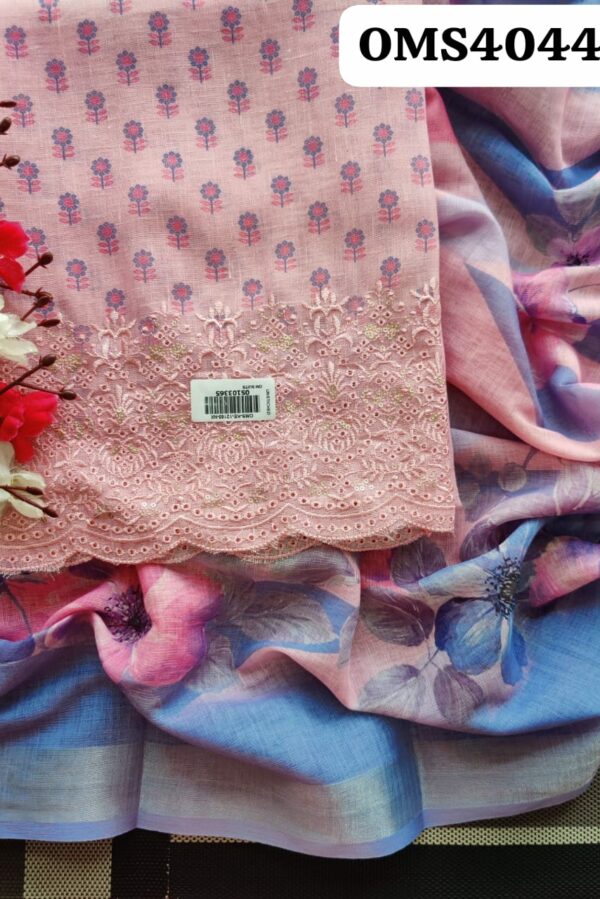Pure Linen Chikankari Embroidery Suit