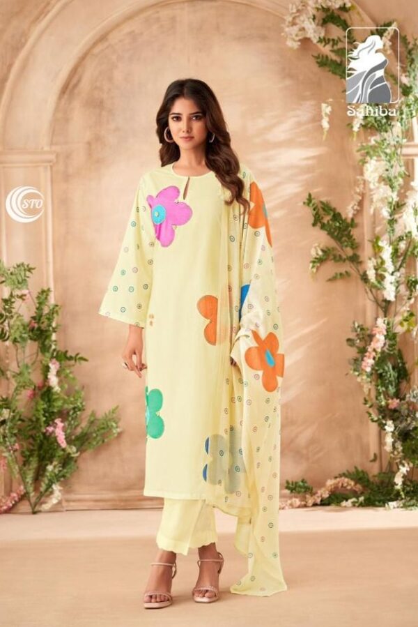 Sahiba Dhwani - Pure Cotton Lawn Digital Print With Hand Work & Embroidery Suit