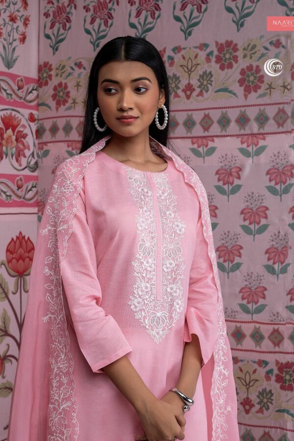 Naariti - Pure Linen Embroidered Suit