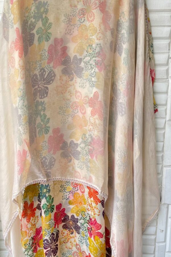 Organza Printed With Resham, Gotta & Mirror Work Embroidery Suit