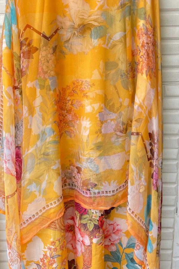 Cotton Printed With Lace & Pearl Highlighting Suit