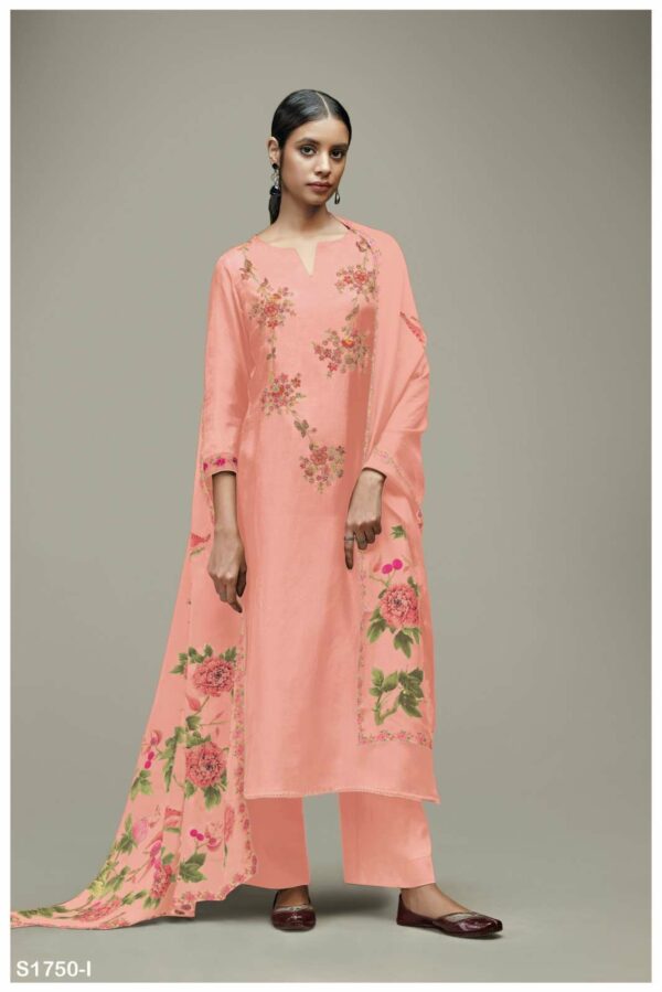 Ganga Zinnia 1750I - Premium Bemberg Habutai Silk With Embroidery & Hand Work Suit