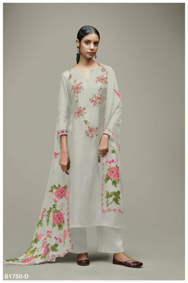 Ganga Zinnia 1750I - Premium Bemberg Habutai Silk With Embroidery & Hand Work Suit