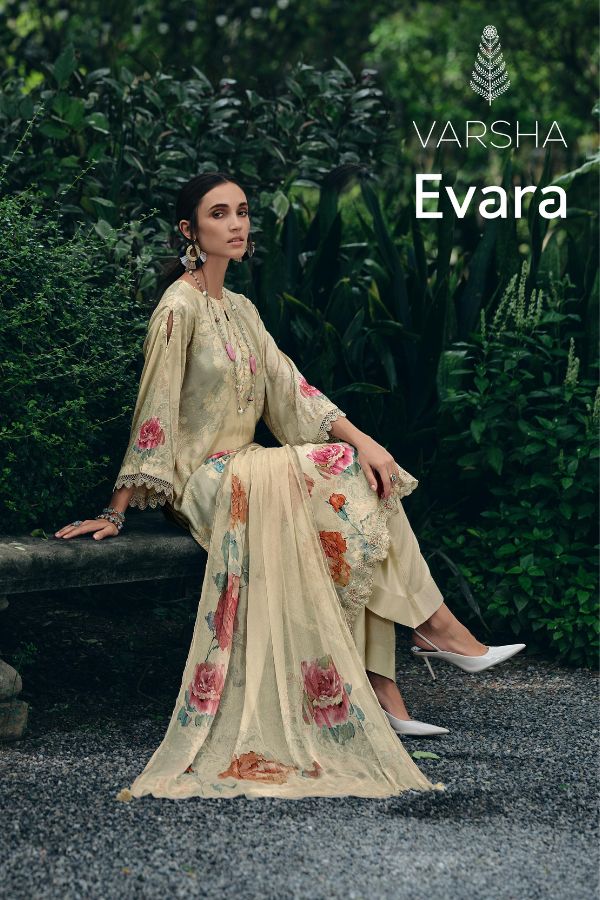 Varsha Evara ER03 - Viscose Muslin Digitally Printed With Handwork And Lace Suit
