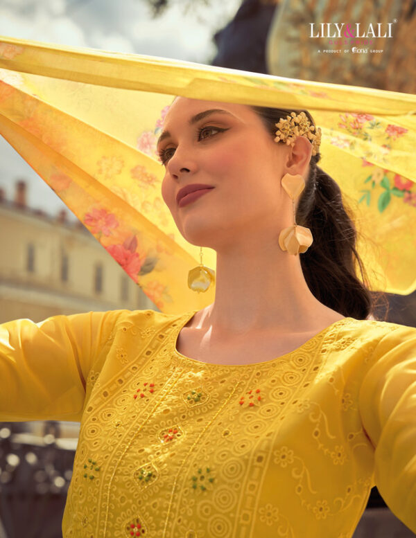 Lily & Lali Chikankari 20806 - Schiffli And Handwork On Organza Stitched Suit
