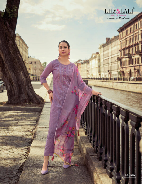 Lily & Lali Chikankari 20806 - Schiffli And Handwork On Organza Stitched Suit