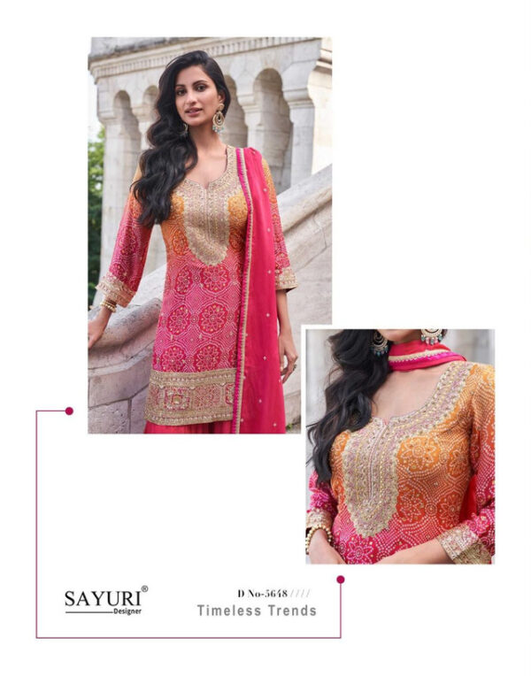 Sayuri Sakhi 5648 - Embroidered Premium Simar Chinon Silk Stitched Suit