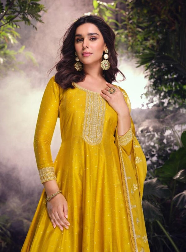 Sayuri Akshara 5719 - Pure Viscose Jacquard Silk Embroidered Stitched Dress