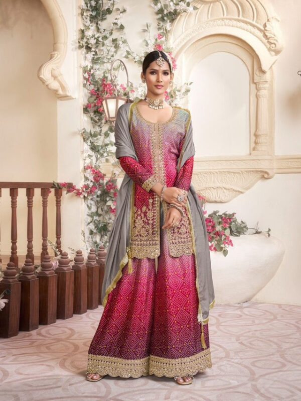 Zubeda Rangrezia 710 - Pure Chinon Silk With Embroidery And Hand Work Stitched Suit