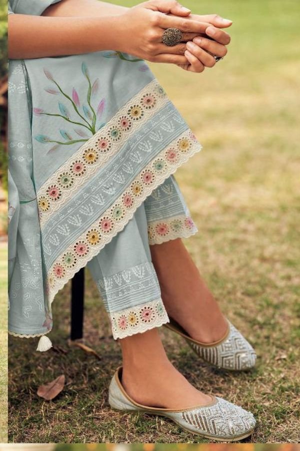 Jay Vijay Saadagi 9843 - Pure Cotton Hand Brush Paint and Embroidery Suit