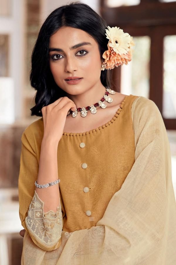 Jay Vijay Chulbul 10115 - Pure South Cotton Dyed Jacquard With Embroidery Suit
