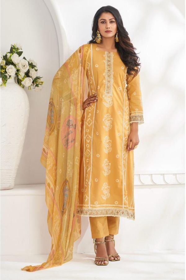 Kesar Rose 87002 - Pure Camric Digitally Printed With Elegant Embroidery Suit